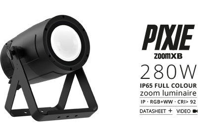 PIXIEZOOMXB 280W IP65 full colour zoom luminaire IP RGBWW CRI> 92
